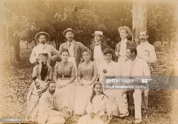 Group of European mine officials and their wives at Baias, South Kerau, Kuantan,
Malaysia, 1894. Artist H.M. Becher.  (Photo by Royal Geographical Society via...